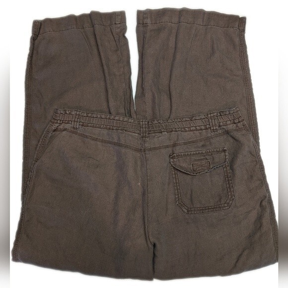 J. Jill genuine fit below waist 100% linen brown wide leg pant w/ drawstring 16P - Picture 2 of 8
